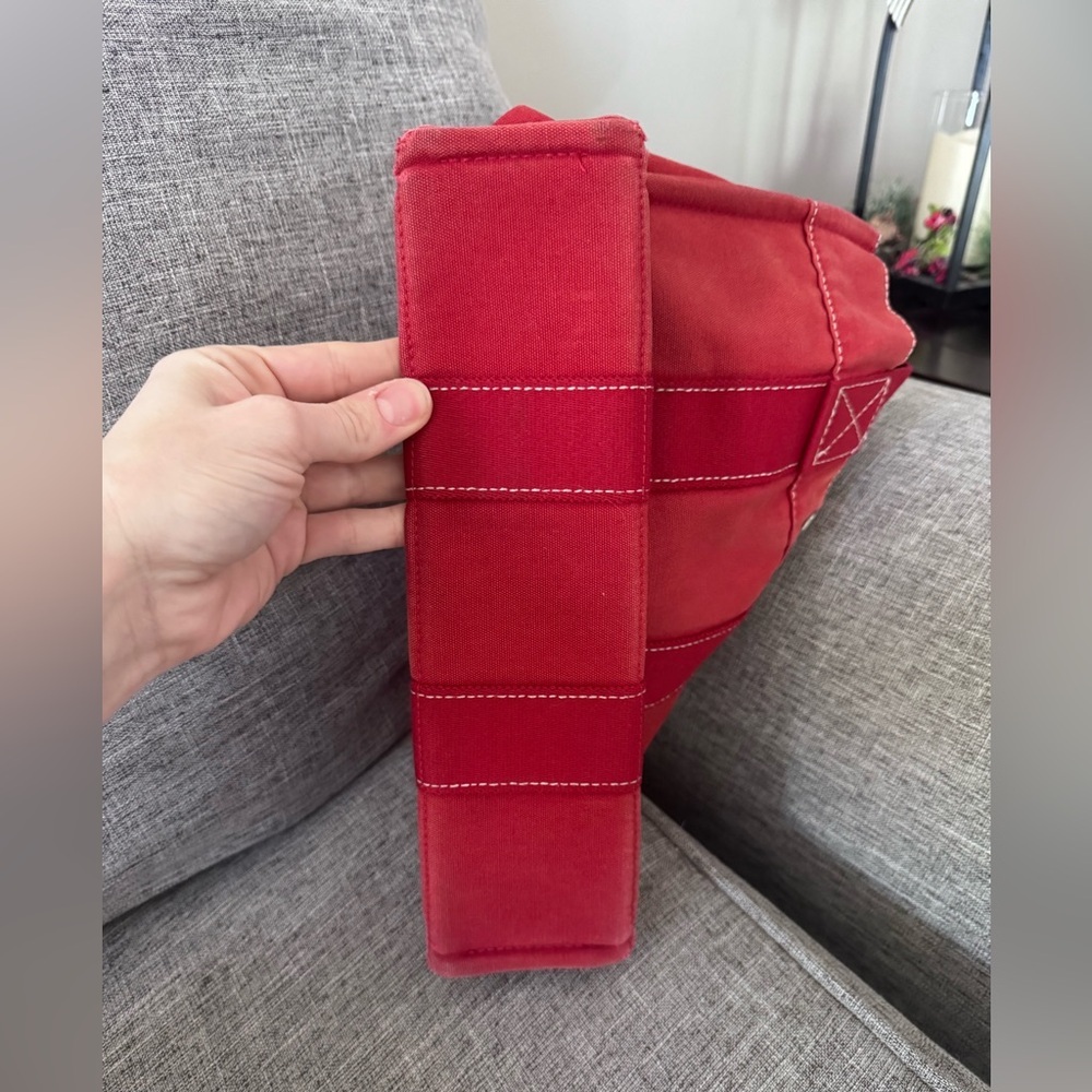 Hermès Paris Vintage Canvas Tote – Red | Rare Early Style - Picture 15 of 16